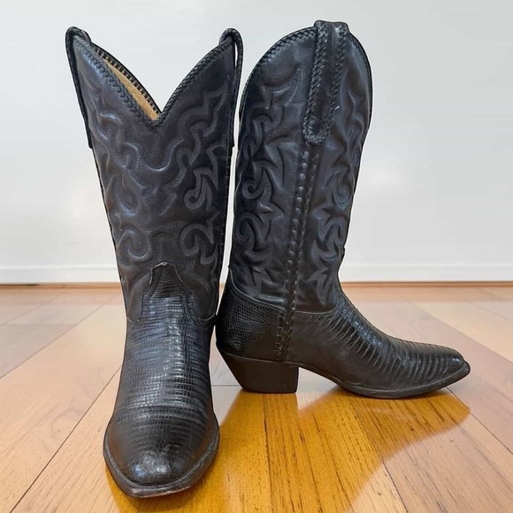 1990s • Liberty Lizard • Men’s 9 Vintage Exotic Cowboy Boots main image 6